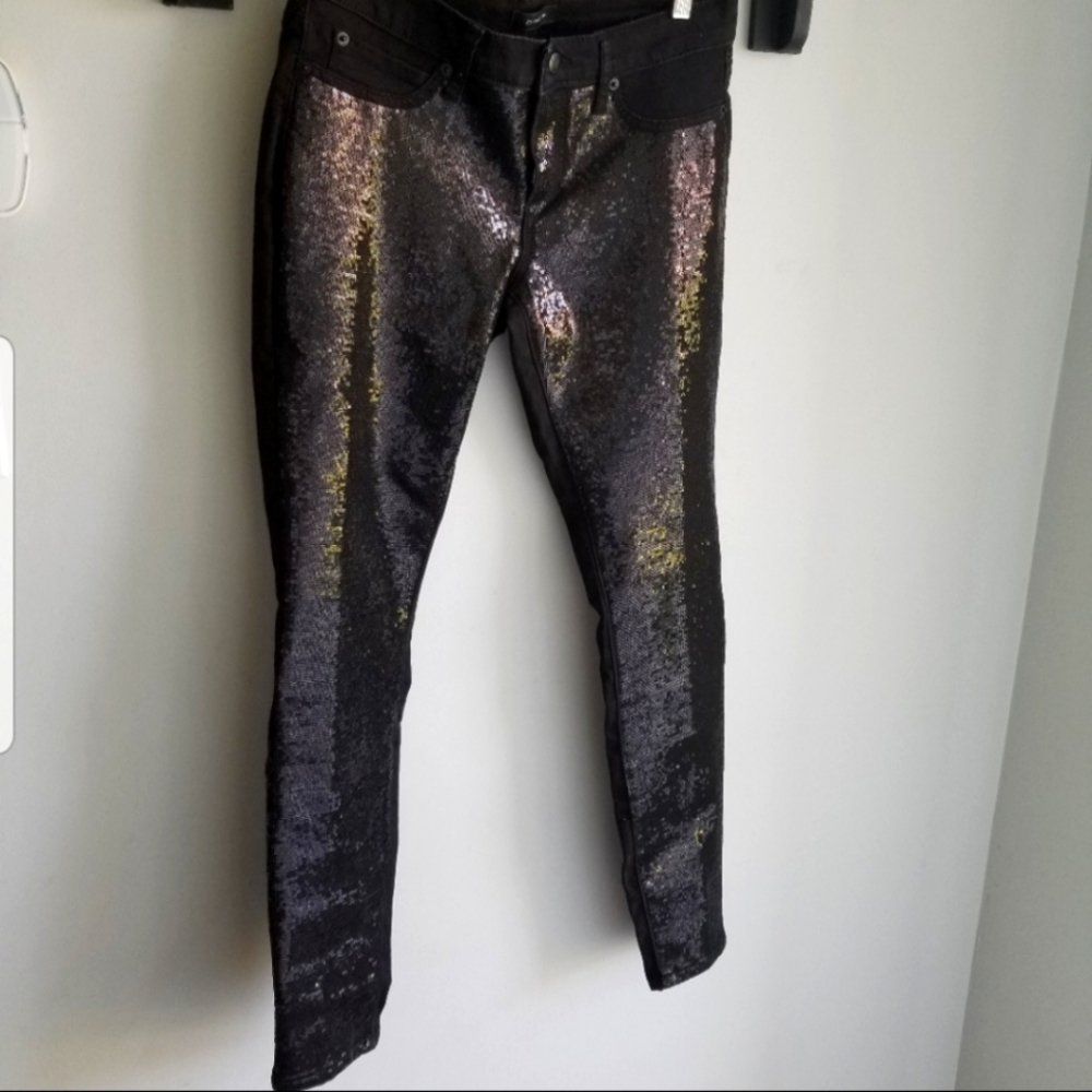 👖BLACK BEBE SEQUIN DENIM